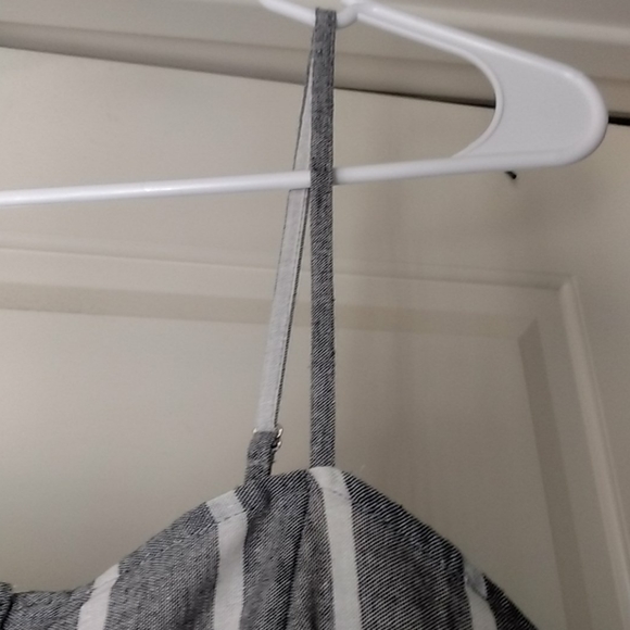 Cotton Gray white Stripes Pant jumpsuit - Picture 7 of 15